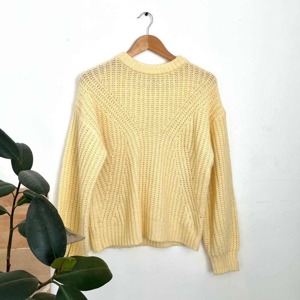 Butter Yellow Wide Knit Sweater